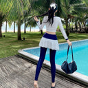 Swimsuit Women's Split Two-Piece Long-Sleeved Long Pants Surfing and Snorkeling Jellyfish Suit Adult Skirt Hot Spring Sports Suit