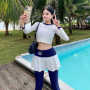 Swimsuit Women's Split Two-Piece Long-Sleeved Long Pants Surfing and Snorkeling Jellyfish Suit Adult Skirt Hot Spring Sports Suit