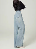 American Style Women's Wide Leg Jeans Spring and Autumn New Design Sense High Waist Slimming Straight Pants Women's Trendy