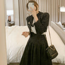 Foreign Trade Women's New Two-Piece Set 2023 Winter Korean Style Elegant Woolen Short Outwear Waist-Cinching Skirt Suit
