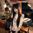 Summer Women's Tops Short-Sleeved Women's T-Shirt Clothes One-Shoulder High-End Cute Printed Short-Sleeved T-Shirt Custom Group Uniform