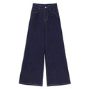 Vintage dark blue Wide Leg Jeans Women's Spring New High Waist Loose Dosing Straight Pants Ins