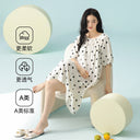 [7A Antibacterial] Class A Pure Cotton Nightgown Summer Cute Pure Desire Pajamas Women's Short-sleeved Home Clothes Fairy Style Long Dress