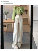 Wide-Leg Jeans for Women Spring New 2025 Straight Loose High-Waisted Slimming Drapey White Floor-Length Pants Trendy