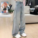 plus size American Wide Leg Jeans Women's Spring and Autumn American chubby girl Loose Dosing Slimming Straight Tube Long Pants