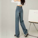 High Waist Straight Leg Jeans Women's Early Autumn Small New Design Loose Sagging Slim plus size MM Wide Leg Trendy Pants