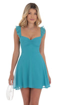 2026 Spring/Summer New Sweet Solid Color Chiffon Backless Spaghetti Strap Dress Elegant Commuting Cross-Border Women's Clothing Wholesale