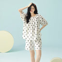 [7A Antibacterial] Class A Pure Cotton Nightgown Summer Cute Pure Desire Pajamas Women's Short-sleeved Home Clothes Fairy Style Long Dress