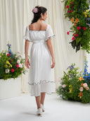 Amazon Cross-border French Sweet Elegant Skirt Summer Women's Simple Long dress Square Collar Waisted Dress