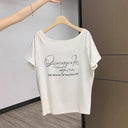 Summer Women's Tops Short-Sleeved Women's T-Shirt Clothes One-Shoulder High-End Cute Printed Short-Sleeved T-Shirt Custom Group Uniform