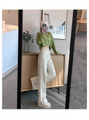 Wide-Leg Jeans for Women Spring New 2025 Straight Loose High-Waisted Slimming Drapey White Floor-Length Pants Trendy