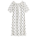 [7A Antibacterial] Class A Pure Cotton Nightgown Summer Cute Pure Desire Pajamas Women's Short-sleeved Home Clothes Fairy Style Long Dress