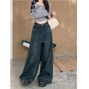 New Loose Wide-leg Pants Stretch Women's High-rise 2025 All-match High-waist Slim-fit Jeans Drape Pants