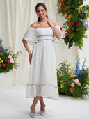 Amazon Cross-border French Sweet Elegant Skirt Summer Women's Simple Long dress Square Collar Waisted Dress