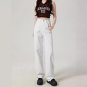 Vibe White Wide Leg Jeans Women's 2024 Summer New Straight High Waist Loose Slim-fit Hangout Pants