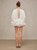 French-Style Socialite Party Dress 2026 Spring New Deep V-Neck Long-Sleeve Ruffled Solid Color Lace Dress for Women