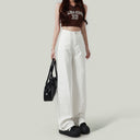 Vibe White Wide Leg Jeans Women's 2024 Summer New Straight High Waist Loose Slim-fit Hangout Pants