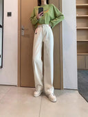 Wide-Leg Jeans for Women Spring New 2025 Straight Loose High-Waisted Slimming Drapey White Floor-Length Pants Trendy
