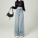 American Style Women's Wide Leg Jeans Spring and Autumn New Design Sense High Waist Slimming Straight Pants Women's Trendy