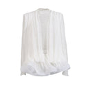 French-Style Socialite Party Dress 2026 Spring New Deep V-Neck Long-Sleeve Ruffled Solid Color Lace Dress for Women