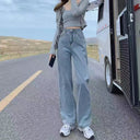 Wide-Leg Jeans for Women Spring New 2025 Straight Loose High-Waisted Slimming Drapey White Floor-Length Pants Trendy