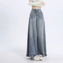 Wide Leg Jeans Women's Summer High Waist Slimming Loose Burr Edge Design Sense Dipped Pear-Shaped Figure Small Straight Pants