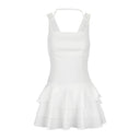 Ad295 European and American 2025 Spring Girly Style Fresh and Sweet Women's Clothing Suspender Style Square Neck Cake Skirt Dress Short Skirt