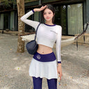 Swimsuit Women's Split Two-Piece Long-Sleeved Long Pants Surfing and Snorkeling Jellyfish Suit Adult Skirt Hot Spring Sports Suit